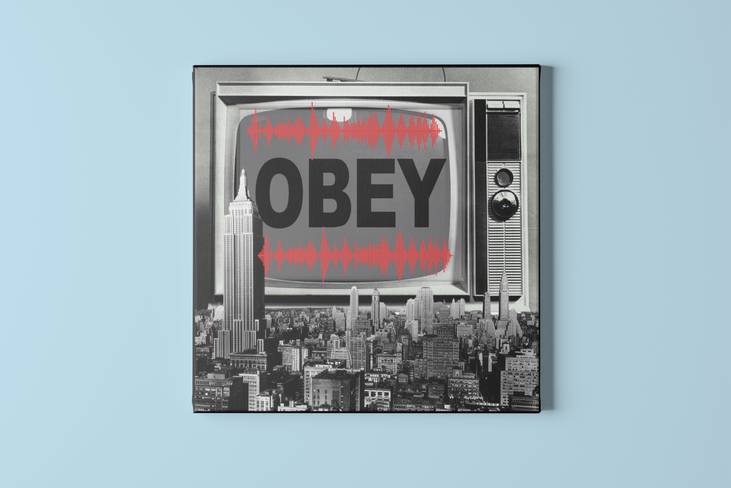 OBEY Television Surreal Collage-Canvas Print