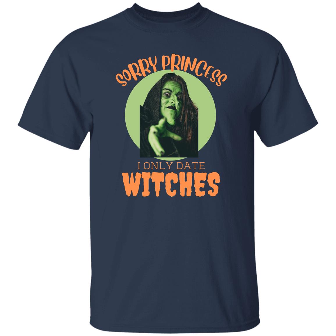 I Only Date Witches Funny Halloween Witch Girlfriend Spooky Dating Tee T-Shirt