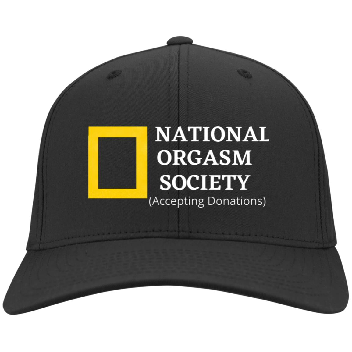 National Orgasm Society Accepting Donations Adult Humor Twill Cap