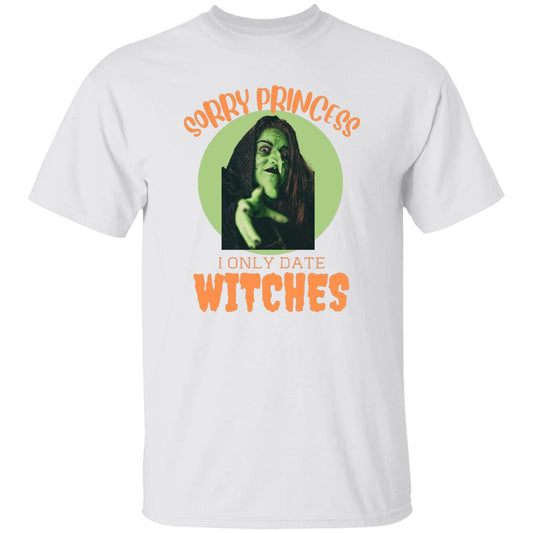 I Only Date Witches Funny Halloween Witch Girlfriend Spooky Dating Tee T-Shirt