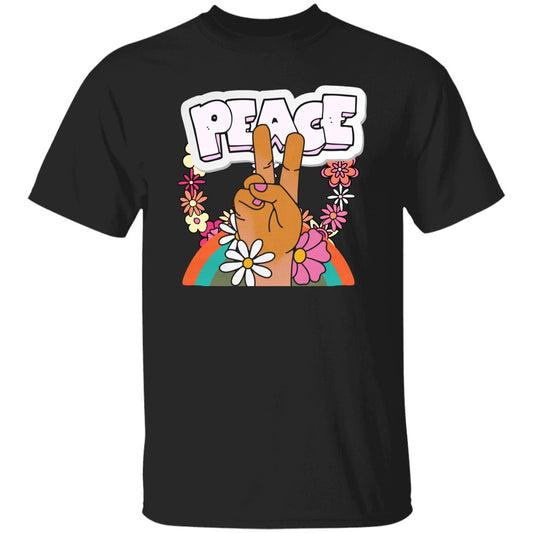 Peace Sign Hippy Flower Power Boho 60s Inspired Peace Love T-shirt, Retro Style Peace shirt