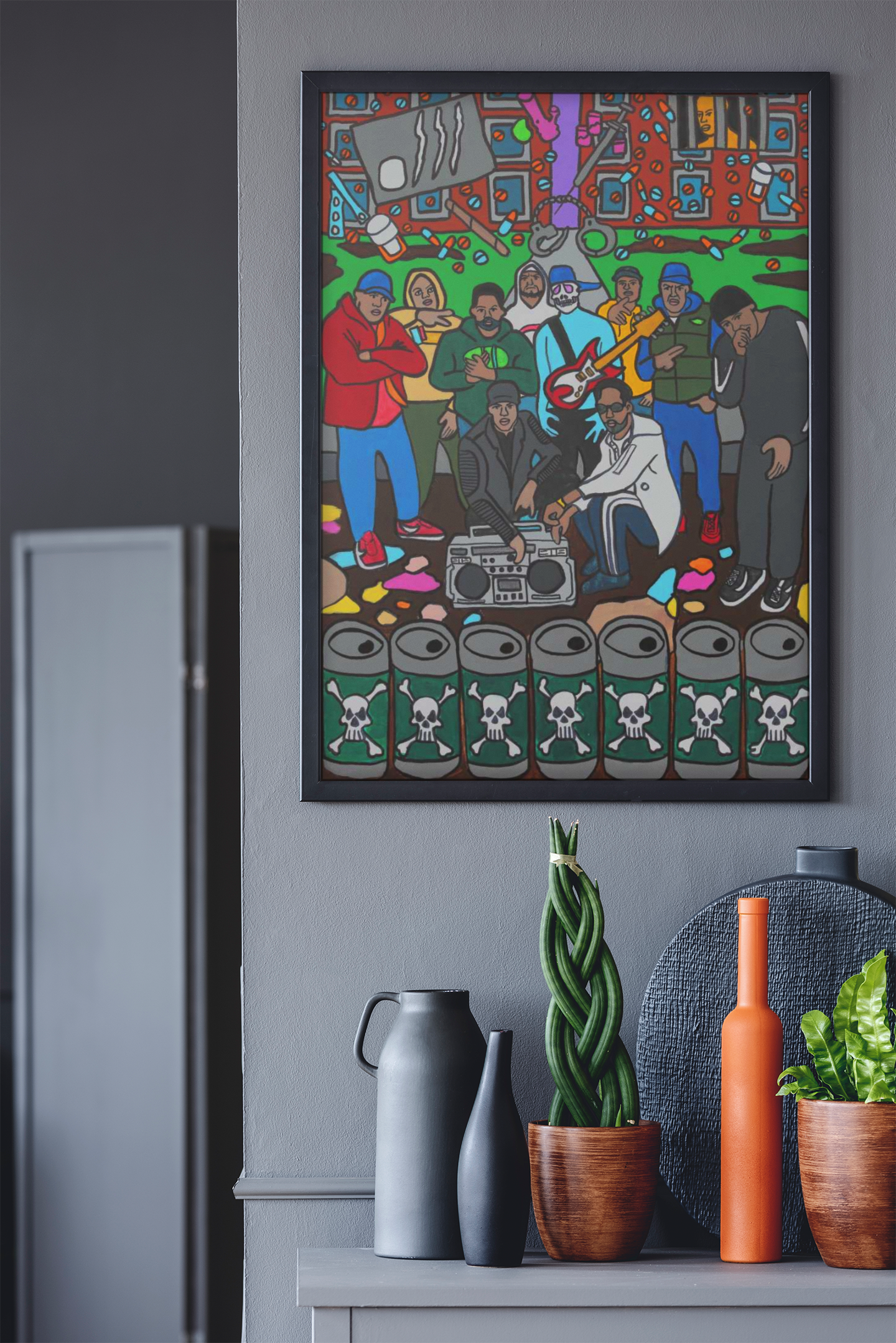 Ain't Nuthin Ta Fuk Wit Canvas Original Art Canvas Print .75in Frame