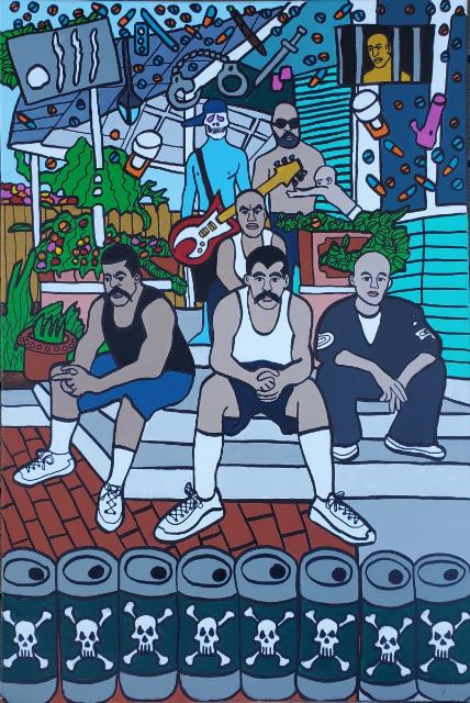 BackYard Chilin Satin Portrait Poster