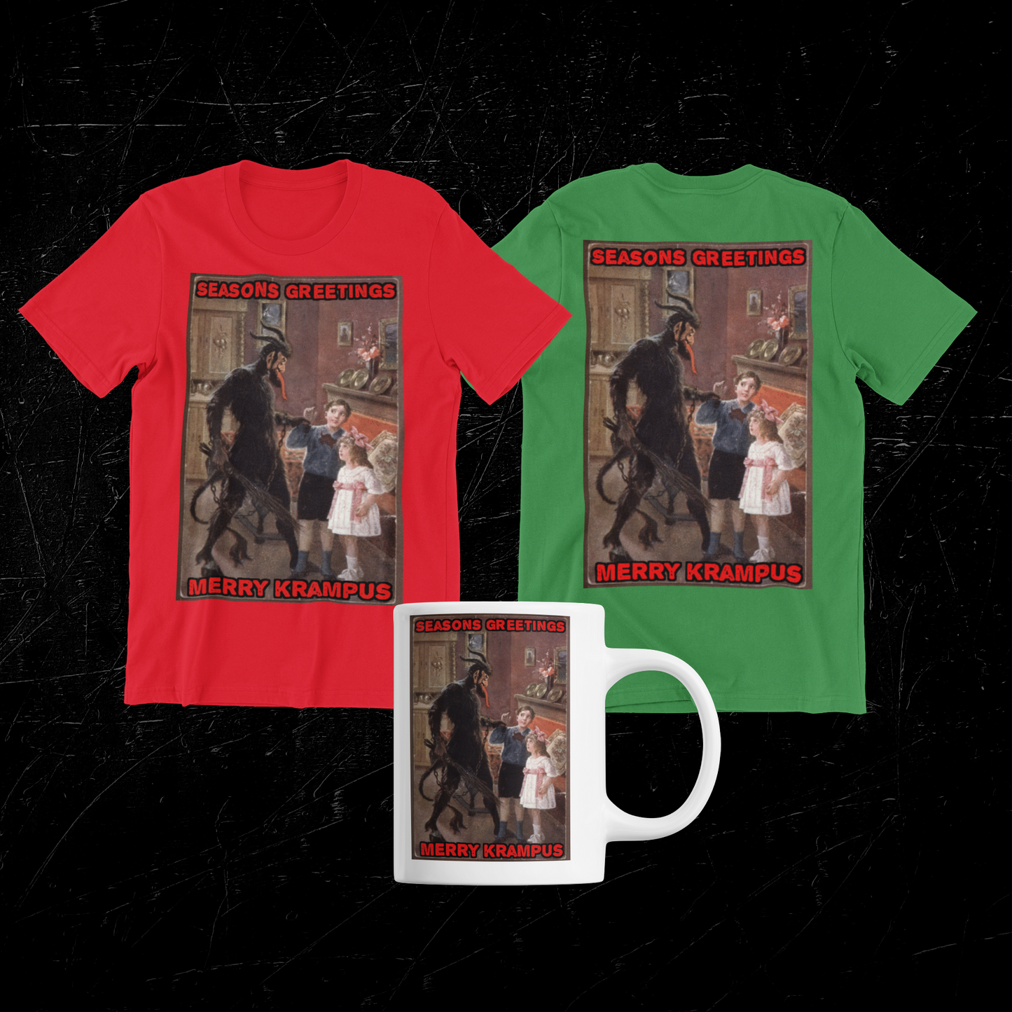 Merry Krampus Season Greetings from Hell Christmas Horror Shirt
