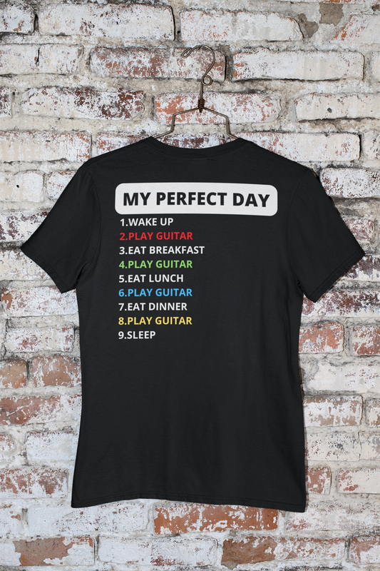 My Perfect Day Play Guitar Guitarist Music Lover Premium Short Sleeve Tee