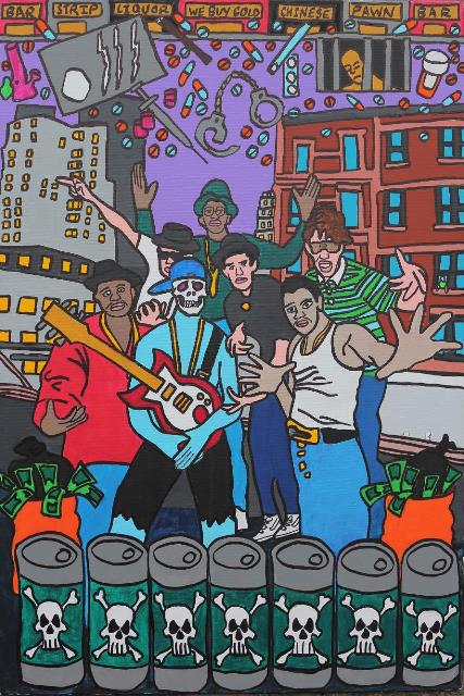 Rooftops NYC POSPO Satin Portrait Poster