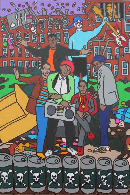 Behind the Buiding POSPO Satin Portrait Poster