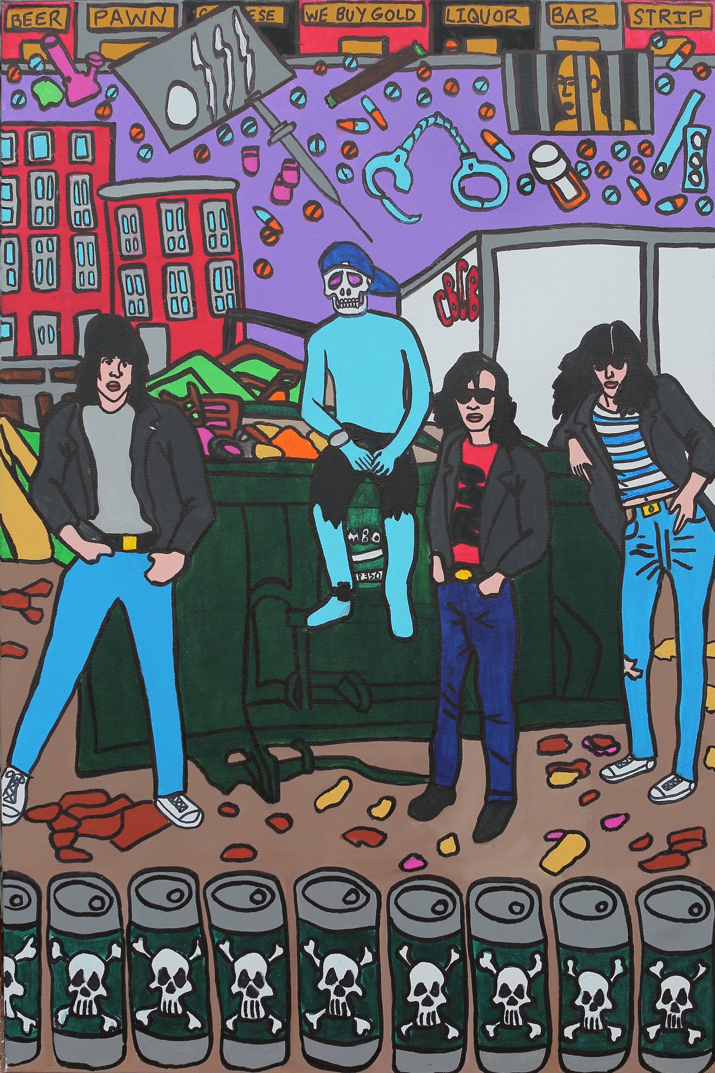 Behind CBGBs The Bowery NEW YORK POSPO Satin Portrait Poster