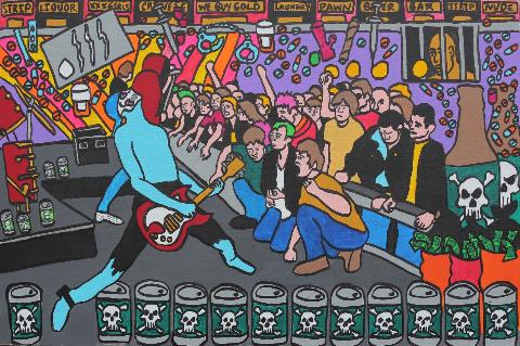 Party like a Rock Star POSLA Satin Landscape Poster