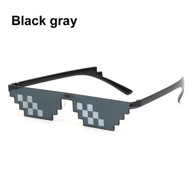 Pixelated NFT Punk Rock Sunglasses Pixel Mosaic Cool Funny Sunglasses