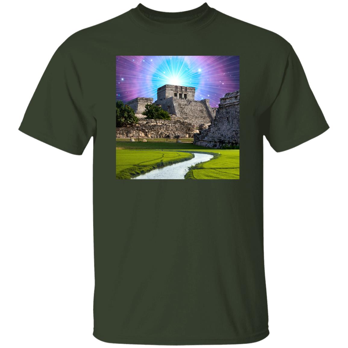 Mayan Temple Pyramid Collage Print T-shirt