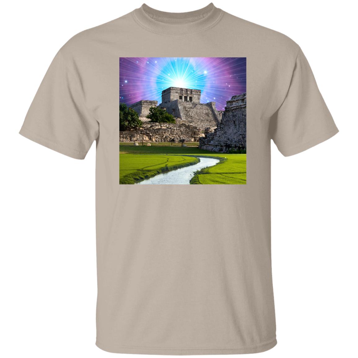 Mayan Temple Pyramid Collage Print T-shirt