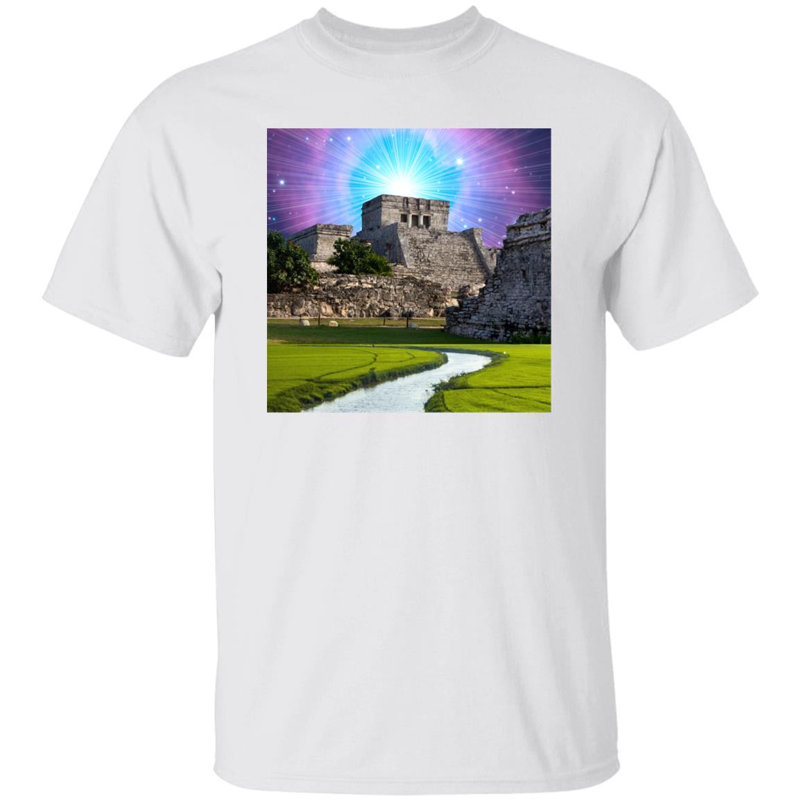 Mayan Temple Pyramid Collage Print T-shirt