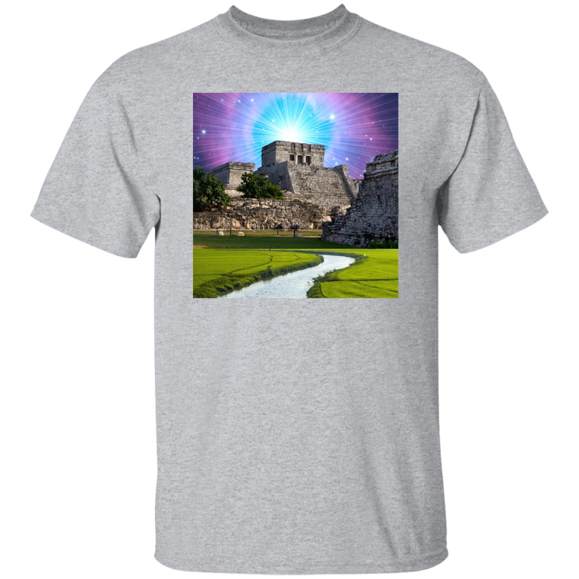 Mayan Temple Pyramid Collage Print T-shirt