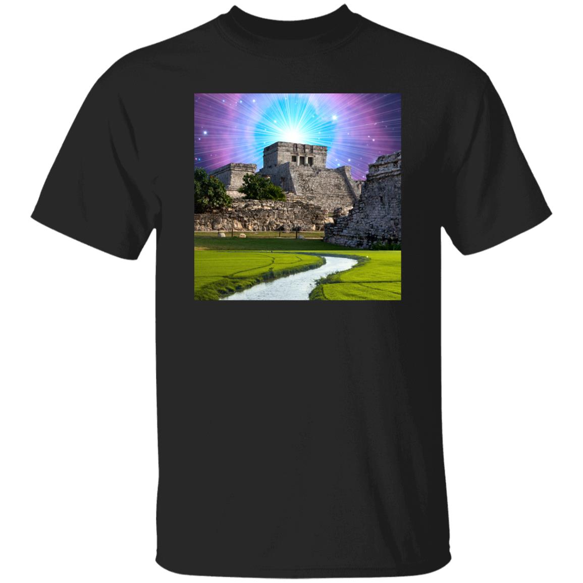 Mayan Temple Pyramid Collage Print T-shirt