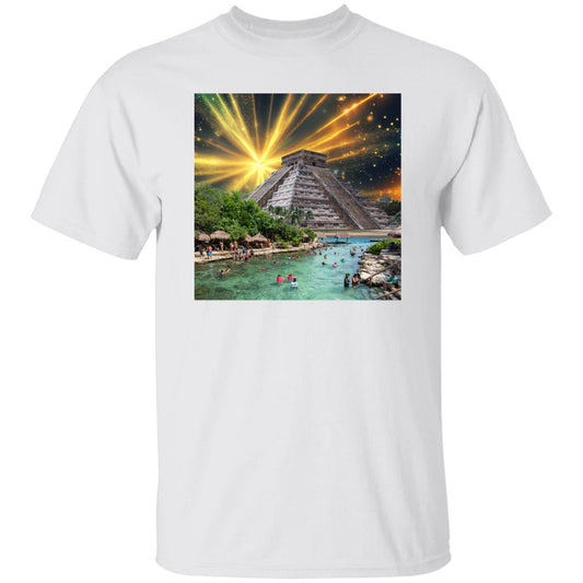 The Temple At Cancun Surrealistic Collage Print Tshirt
