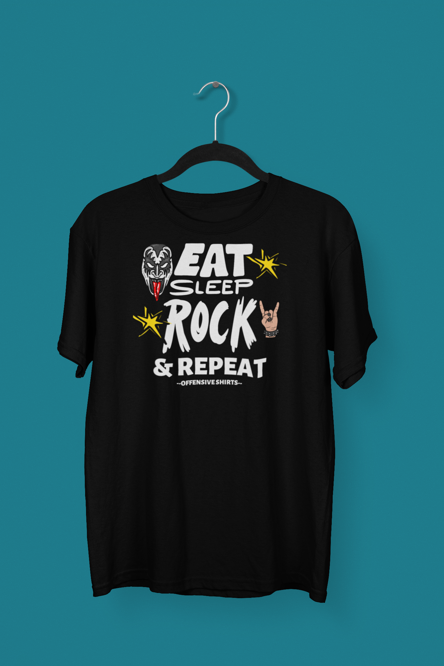 Throwback Classic Rock Heavy Metal Eat Rock Sleep and Repeat T-shirt