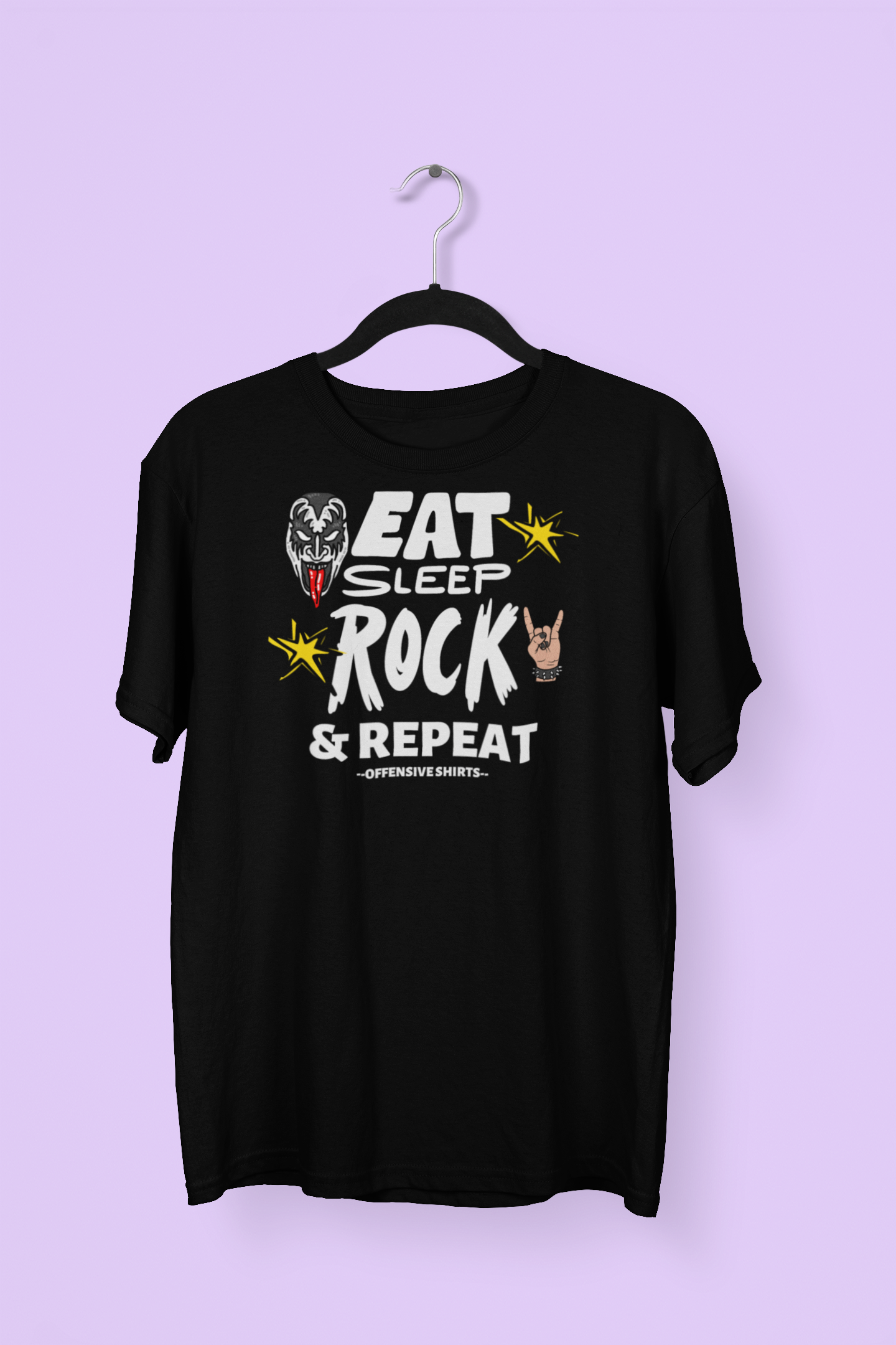 Throwback Classic Rock Heavy Metal Eat Rock Sleep and Repeat T-shirt