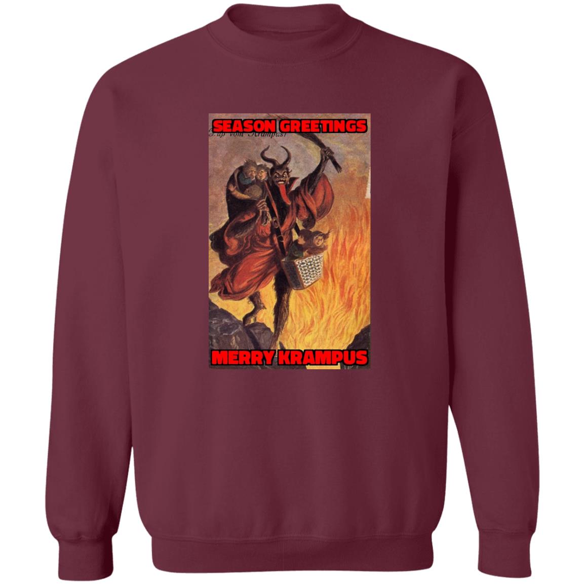 Merry Krampus Season Greetings Sweatshirt, Christmas Horror Shirt, Horror Fan Christmas Gift, Krampus Sweatshirt