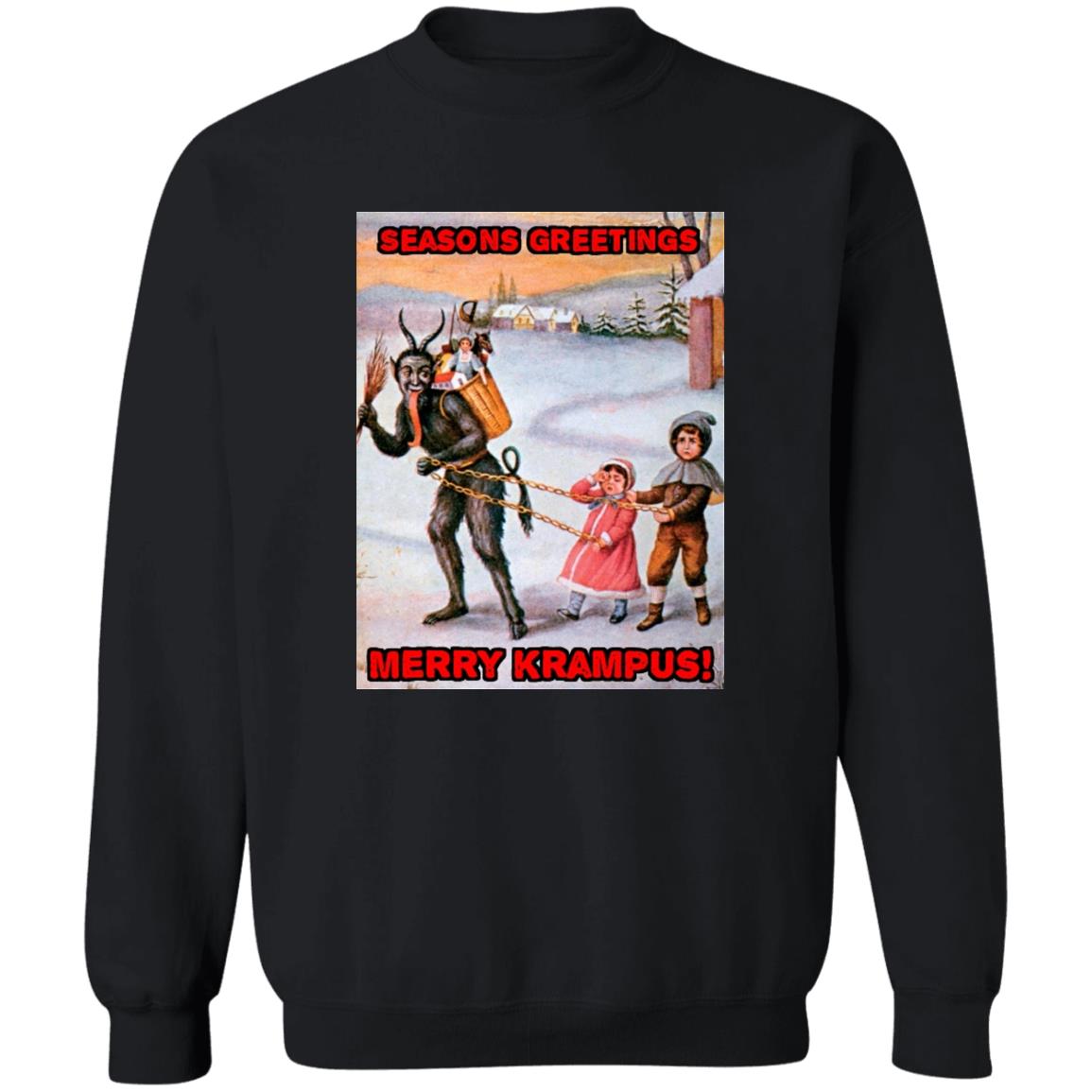 Evil Christmas Horror Sweatshirt, Krampus Shirt, Seasons Greetings, Merry Krampus Holiday Sweatshirt