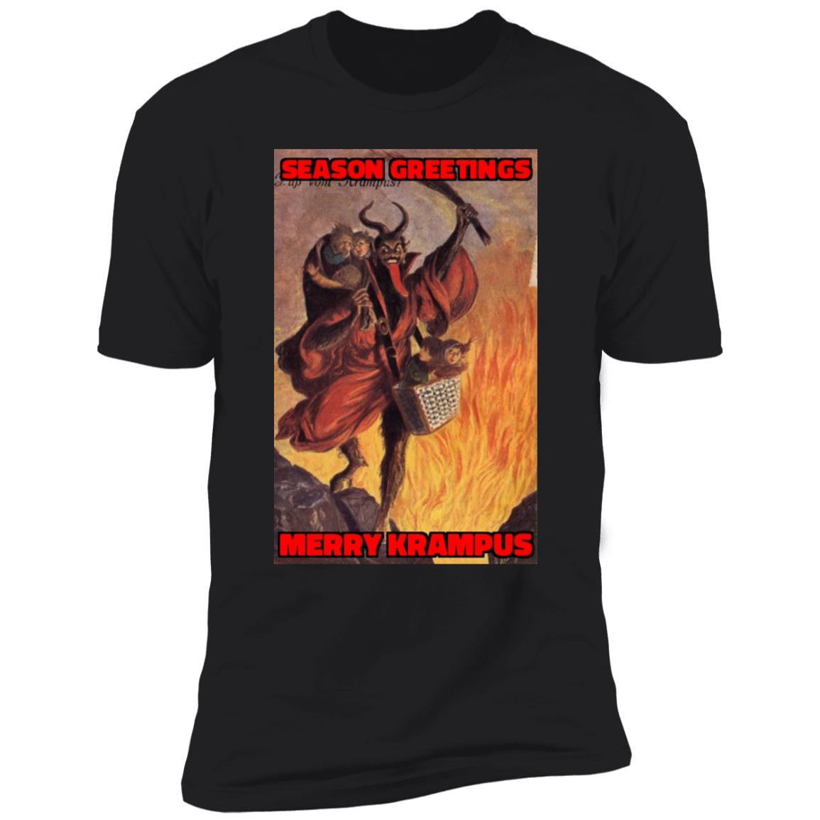 Seasons Greetings Merry Krampus Christmas Devil Short Sleeve Tee