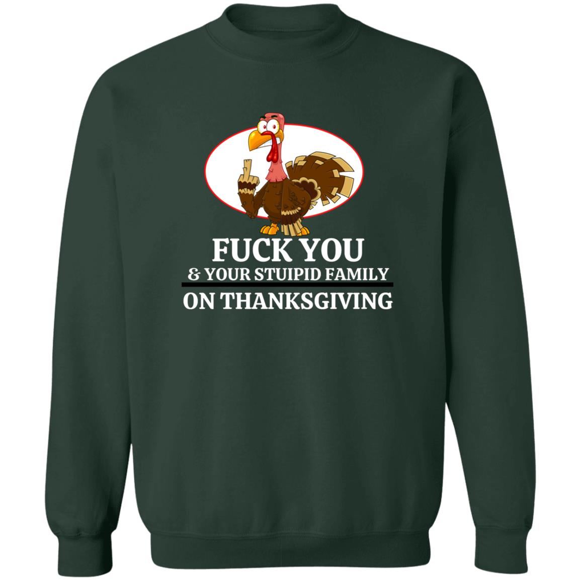 Anti-Social Thanksgiving Pull Over Sweat Shirt, Punk Rock Angry Turkey Offensive Holiday Shirt