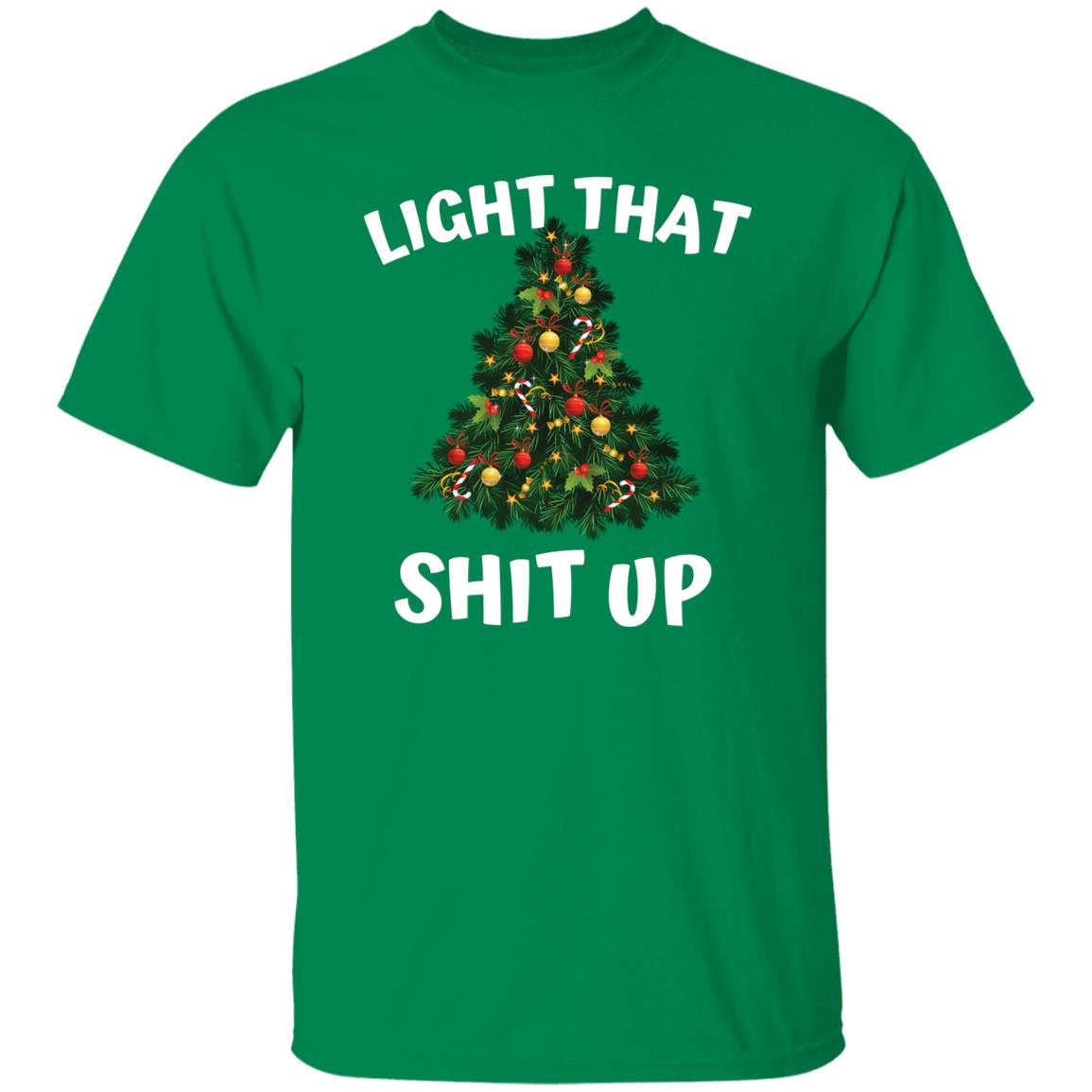 Light That Up Funny Smoker Christmas Holiday Family  T-Shirt