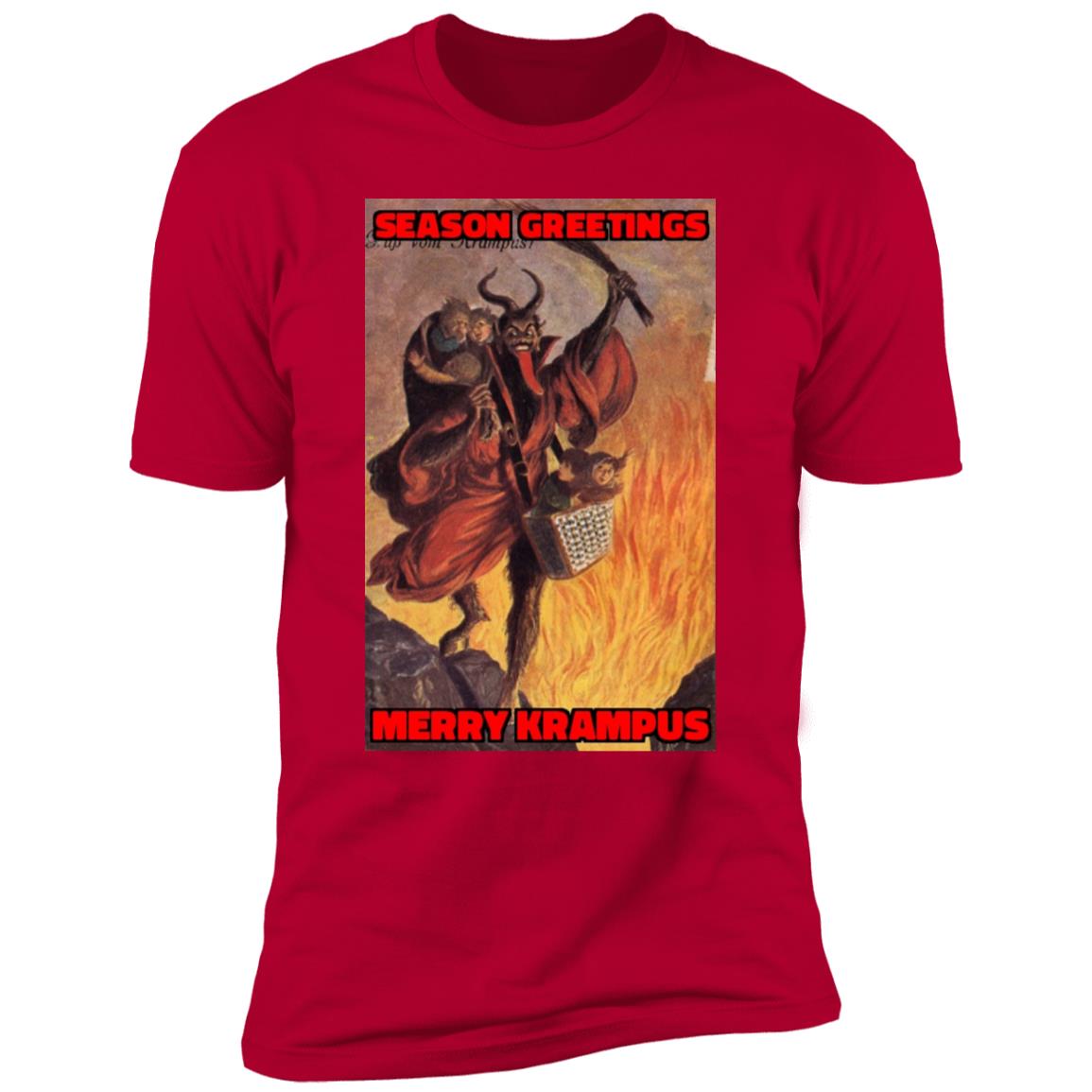 Seasons Greetings Merry Krampus Christmas Devil Short Sleeve Tee