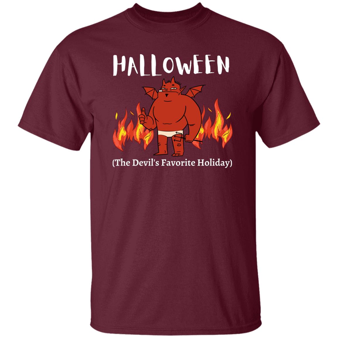Halloween The Devil's Favorite Holiday Thumbs On Fire Up Tshirt