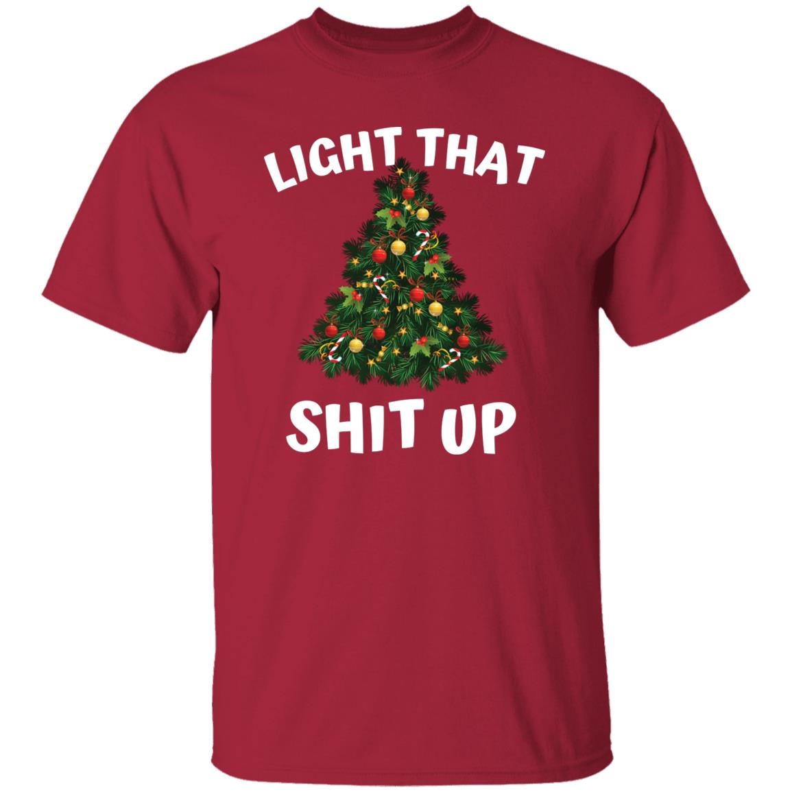 Light That Up Funny Smoker Christmas Holiday Family  T-Shirt