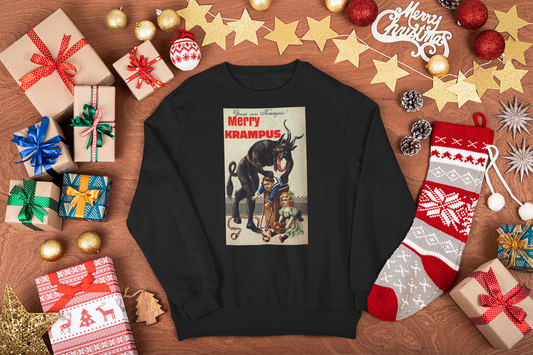 Merry Krampus Sweatshirt, Krampus Shirt, Evil Christmas Sweatshirt, Anti Christmas shirt, Merry Krampus, Bad Santa shirt, Christmas Horror shirt, gift