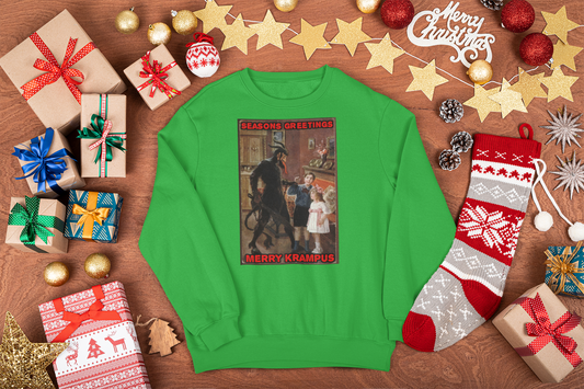 Merry Krampus Sweatshirt,  Horror Fan Christmas shirt, Horror Sweatshirts, Krampus shirt, Evil Christmas Sweatshirt