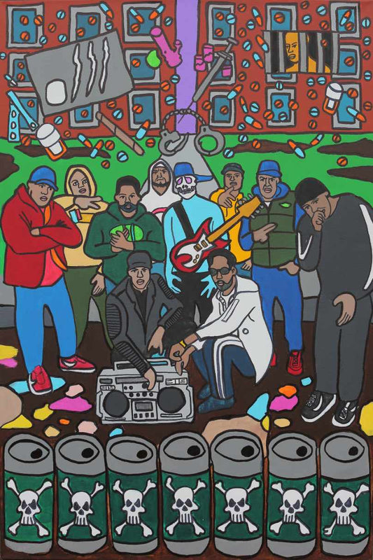 Ain't Nuthin Ta Fuk Wit Canvas Original Art Canvas Print .75in Frame