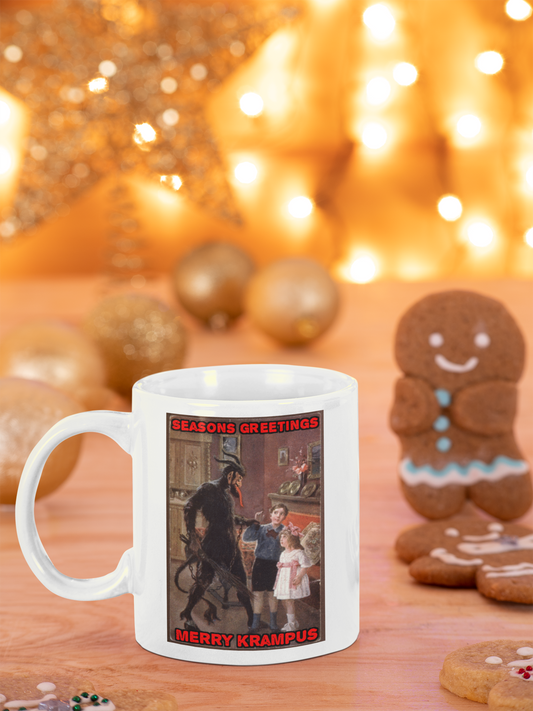 Merry Krampus Christmas Devil Season Greetings Winter Coffee Mug
