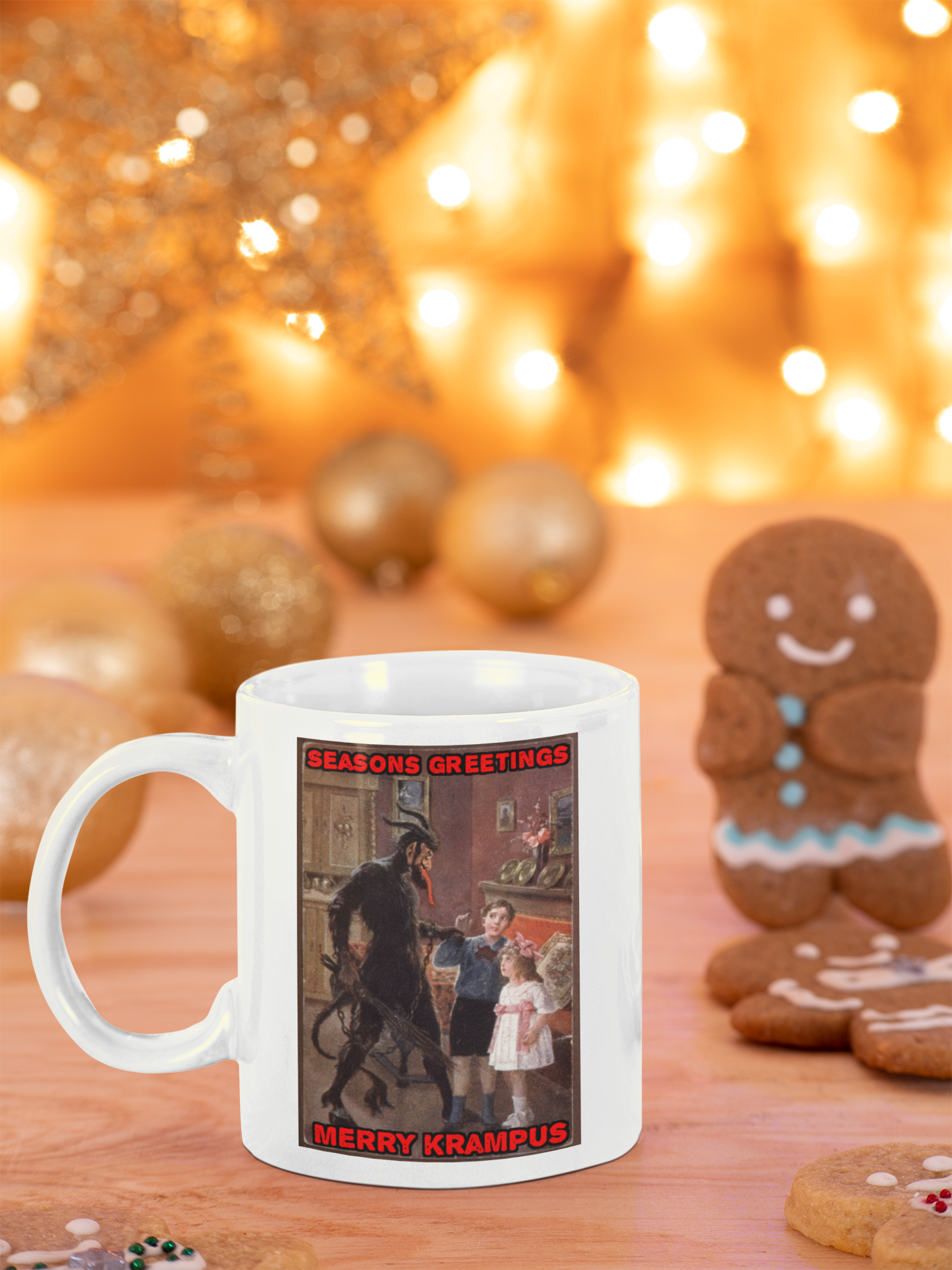 Merry Krampus Holiday Horror Seasons Greetings Coffee Mug
