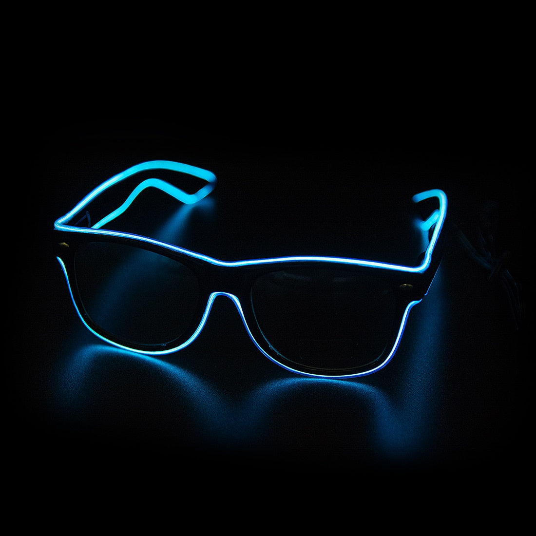LED Neon Glowing Sunglasses Luminous Novelty Party Bright Light Sunglasses