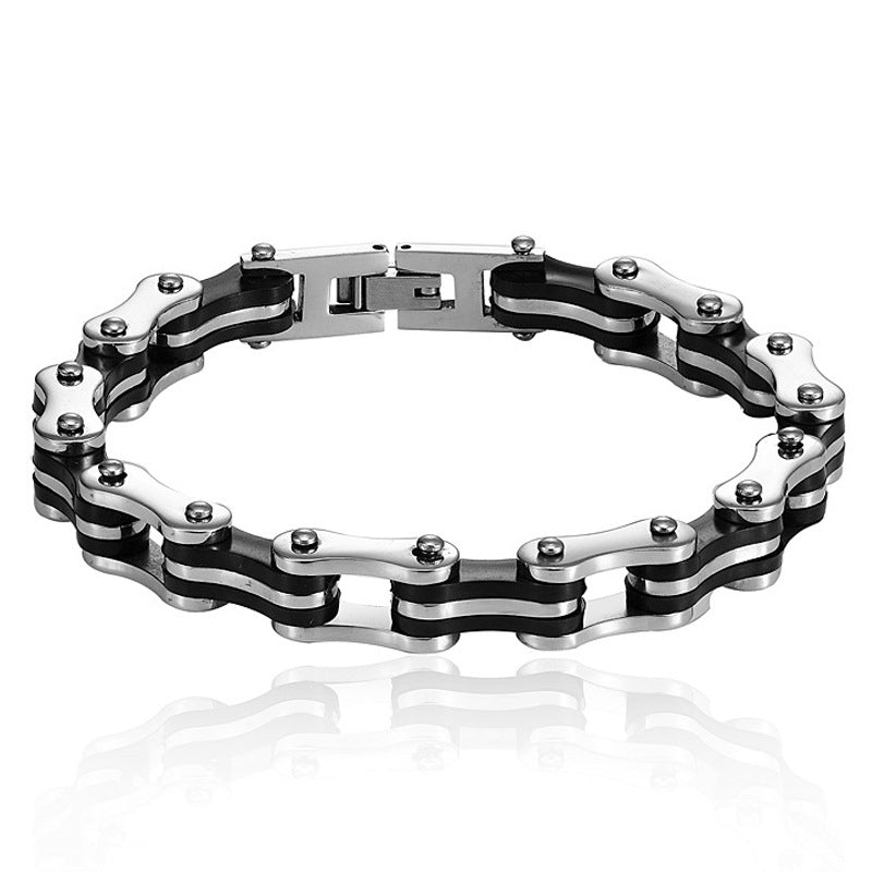 Old School Motorcycle Bike Chain Punk Rock Stainless Steel Bracelet