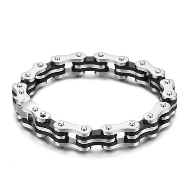 Old School Motorcycle Bike Chain Punk Rock Stainless Steel Bracelet