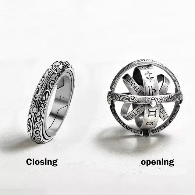 Astronomical Ball Ring Complex Rotating Cosmic Finger Ring Science Jewelry