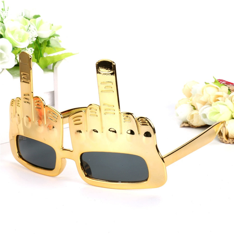 Funny F You Middle Finger Rock Star Party Weekend Sunglasses