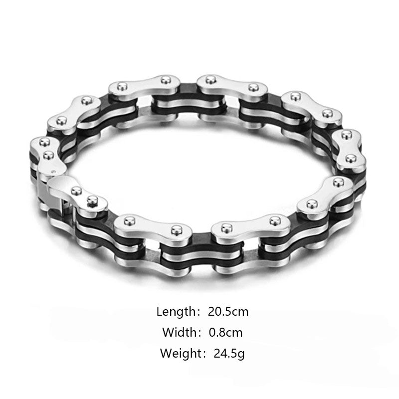 Old School Motorcycle Bike Chain Punk Rock Stainless Steel Bracelet